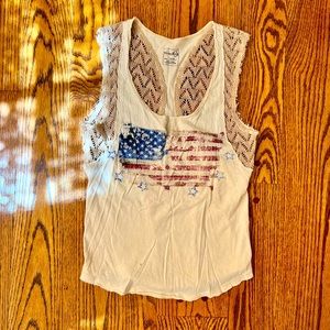 Free People American flag top in cream